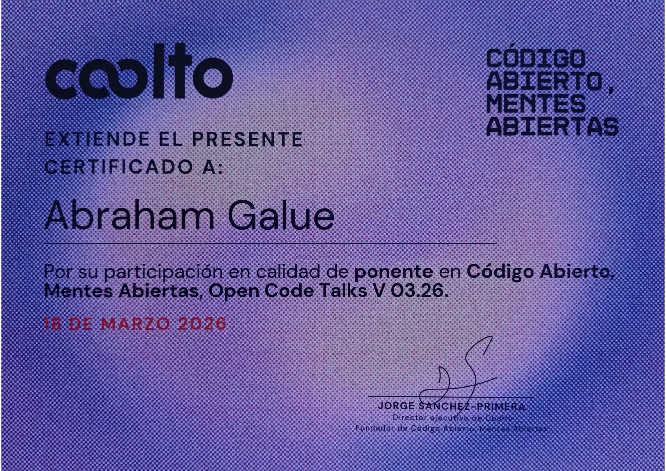 Vista previa de Código Abierto, Mentes Abiertas