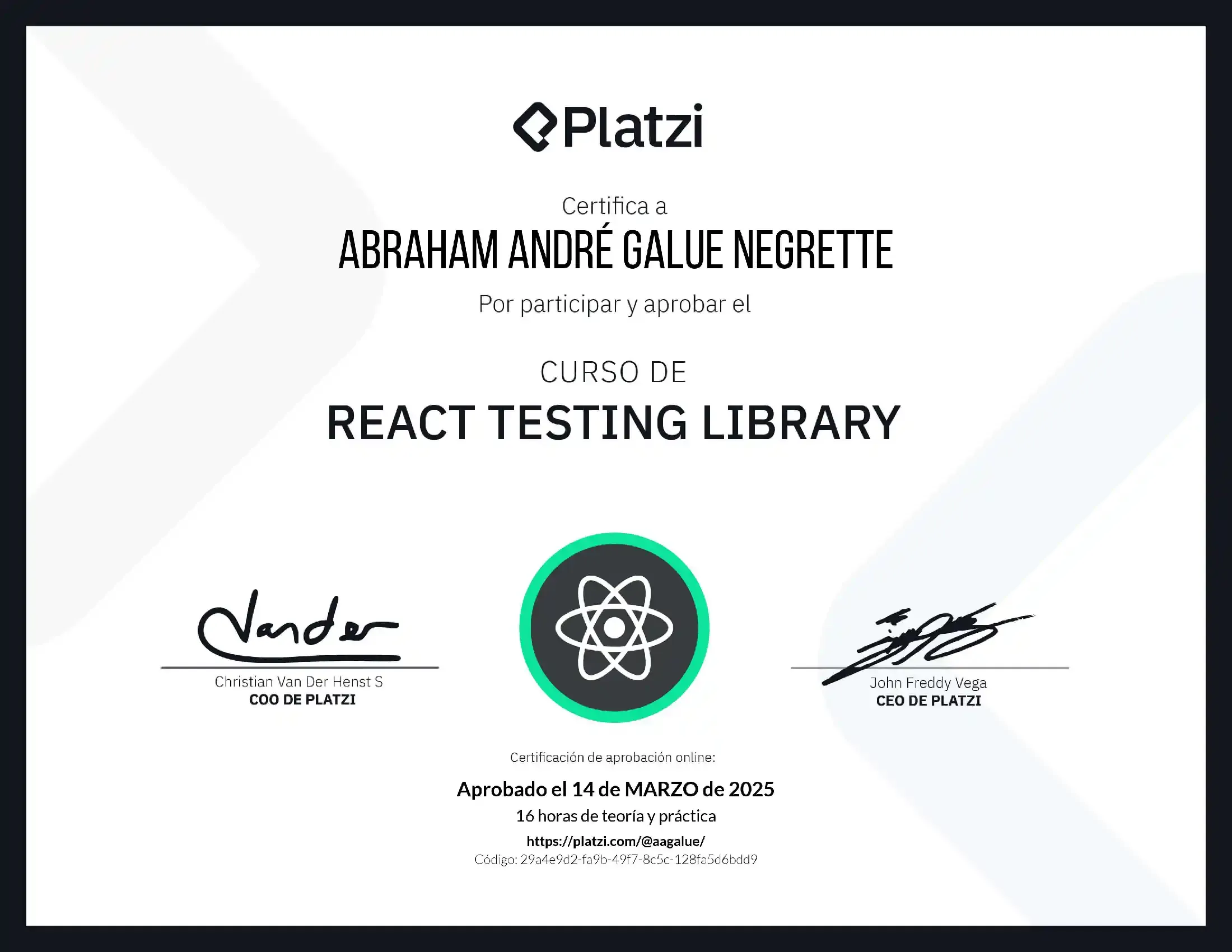 Vista previa de React Testing Library