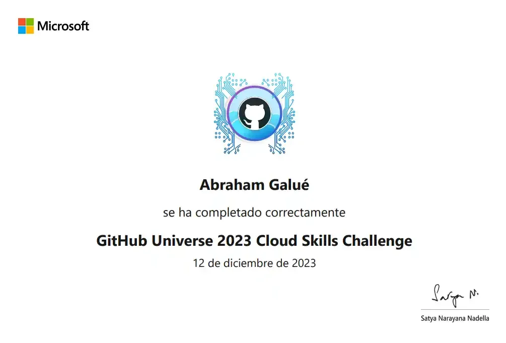 Vista previa de GitHub Universe 2023 Cloud Skills Challenge